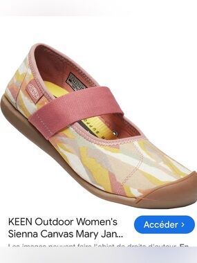 Keen Women's Canvas Mary Jane in Pink and Yellow Camo Sienna
